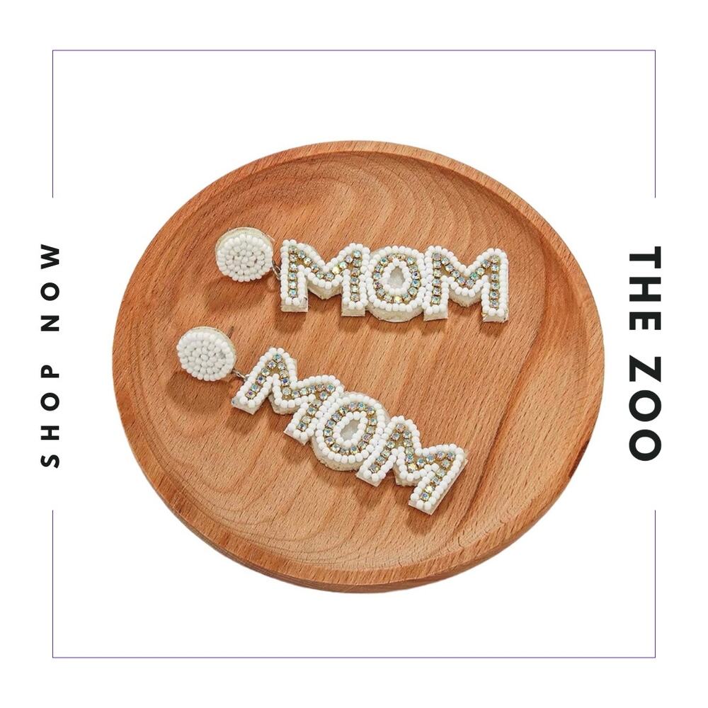MOM Rhinestone Earrings‎
